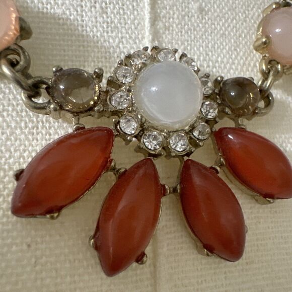 Bridgerton Women Necklace Statement Multicolor Stones Rhinestone Gold Chain - Picture 4 of 11